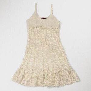 Cream White Vintage Crochet Dress